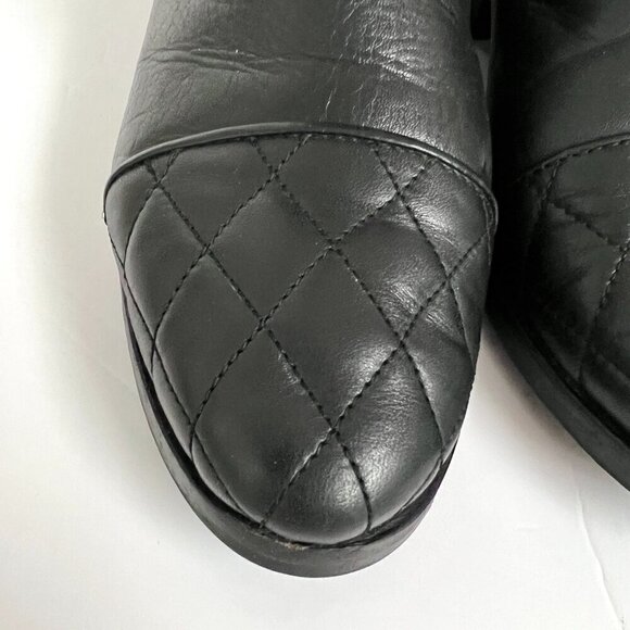 Fabianelli Black Leather Quilted Stretch Chelsea Ankle Boot Sz 37 - Picture 3 of 13